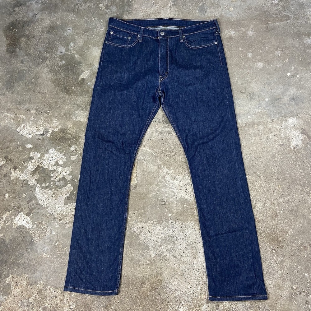 Levi's 513 Jeans Size 36x34 Blue Denim Dark Wash Slim Straight Fit Stretch Flex